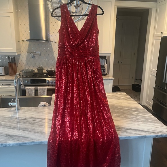 COPY - Kate Kasin red sequinned formal gown size 10 - Picture 11 of 17